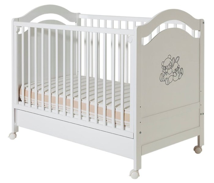 Bambino Krevetac za bebe Vendy, Sa fiokom, Belil