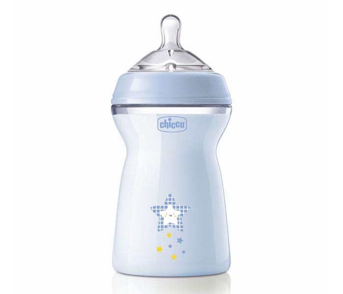 Chicco Flašica sa silikonskom dudom Nat Feeling 6+, 330 ml, Plava