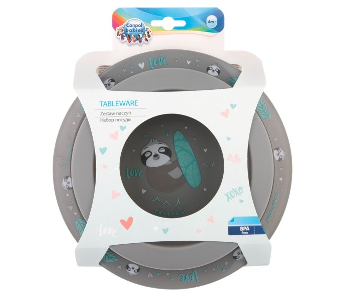 CANPOL BABIES pribor za hranjenje exotic animals - grey 56/523_grey
