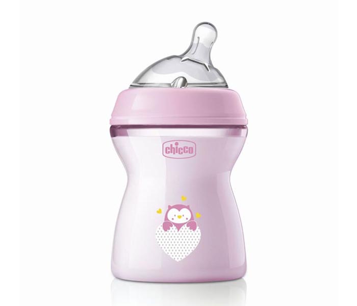 Chicco Natural Feeling plastična flašica za bebe 250ml 2m+ Roze - A075874