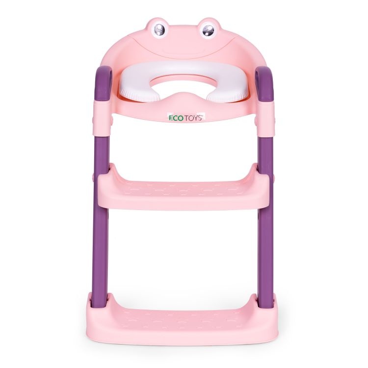 ECOTOYS Adapter za wc šolju za decu sa stepenikom, Roze