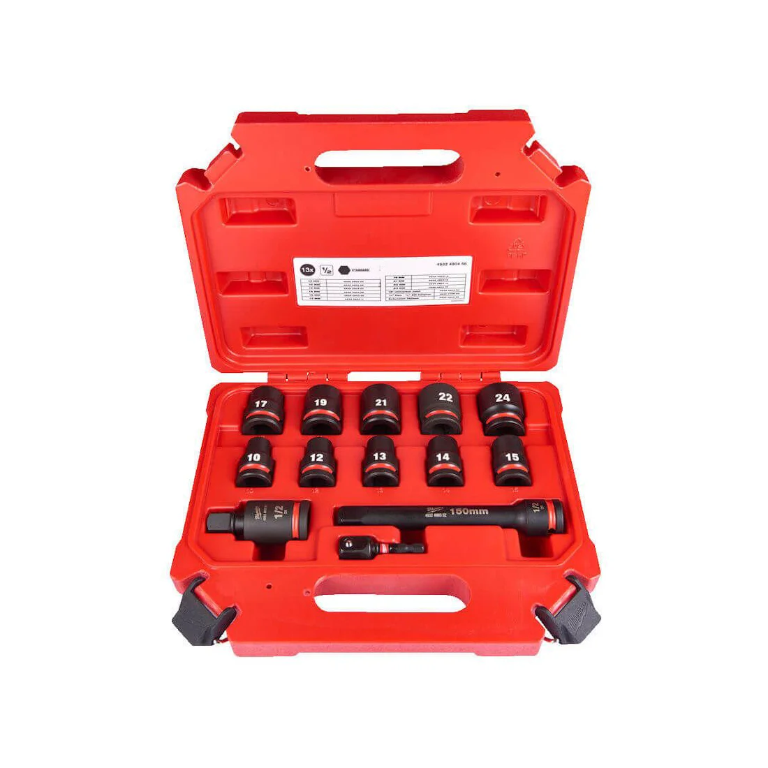 Milwaukee 13-dijelni Set nasadnih ključeva 1/2" 4932480456, Crveni