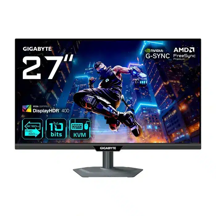 Gigabyte Gaming Monitor M27UP ICE, 27" 4K UHD IPS, 160Hz, 1ms, HDR400, Anti-Glare, 2x HDMI 2.1, DP, USB-C, USB Hub, VESA