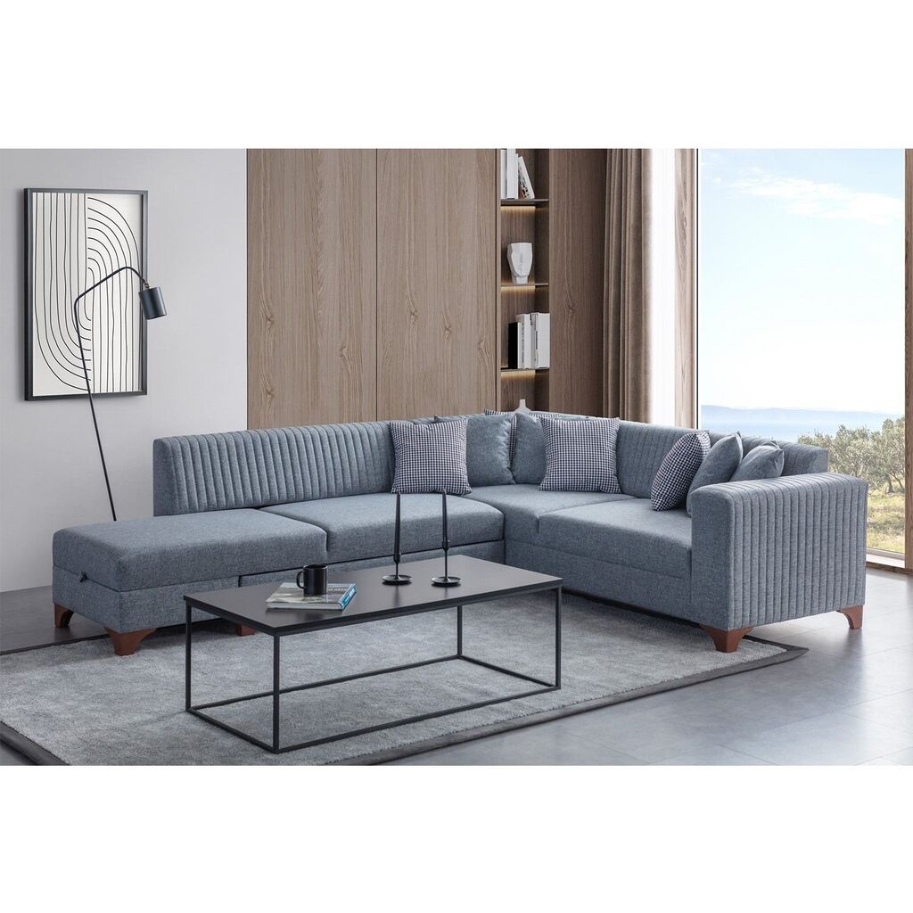 Atelier del Sofa Ugaona garnitura na razvlačenje West Left, 230x285 cm, Krem