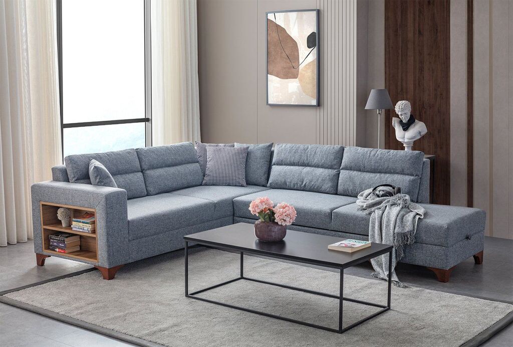 Atelier del Sofa Ugaona garnitura na razvlačenje Tloft Left, 230x285 cm, Krem