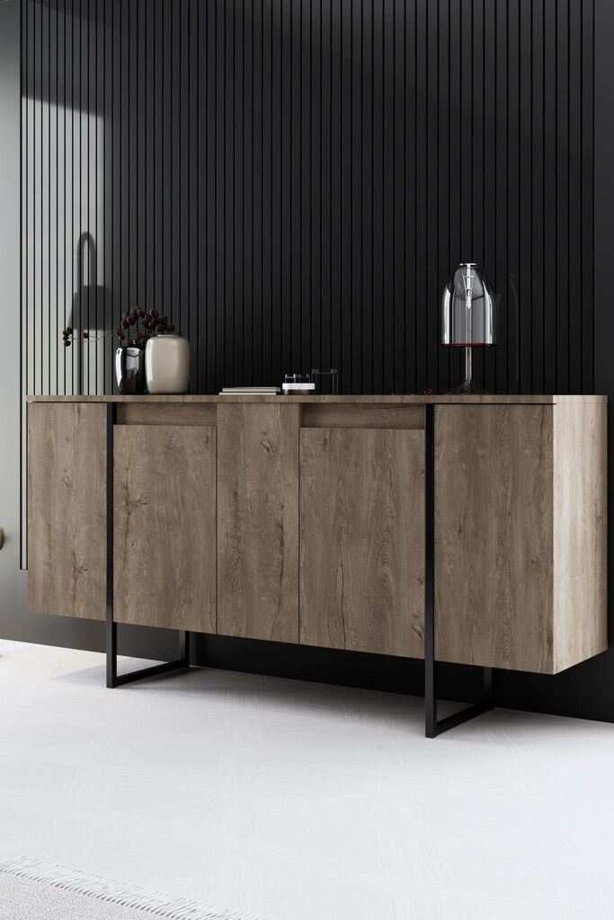 Hanah Home Luxe komoda, smeđe-crna