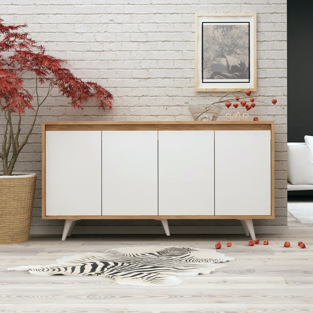 Hanah Home Shans komoda s ladicama, bijeli hrast