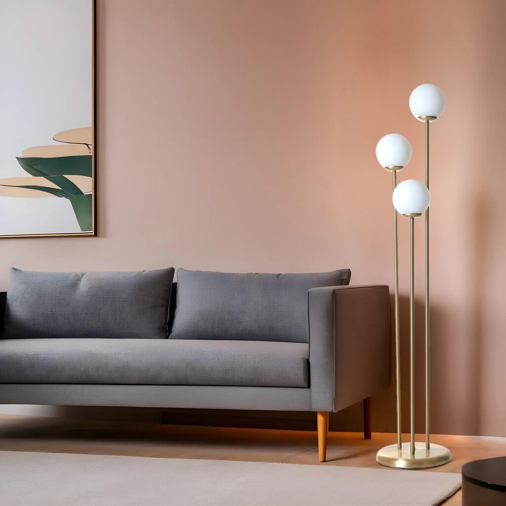 Opviq podna lampa Judy, 150 cm, E27, IP20, zlatna boja