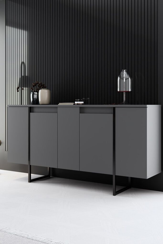 Hanah Home Luxe komoda, sivo-crna