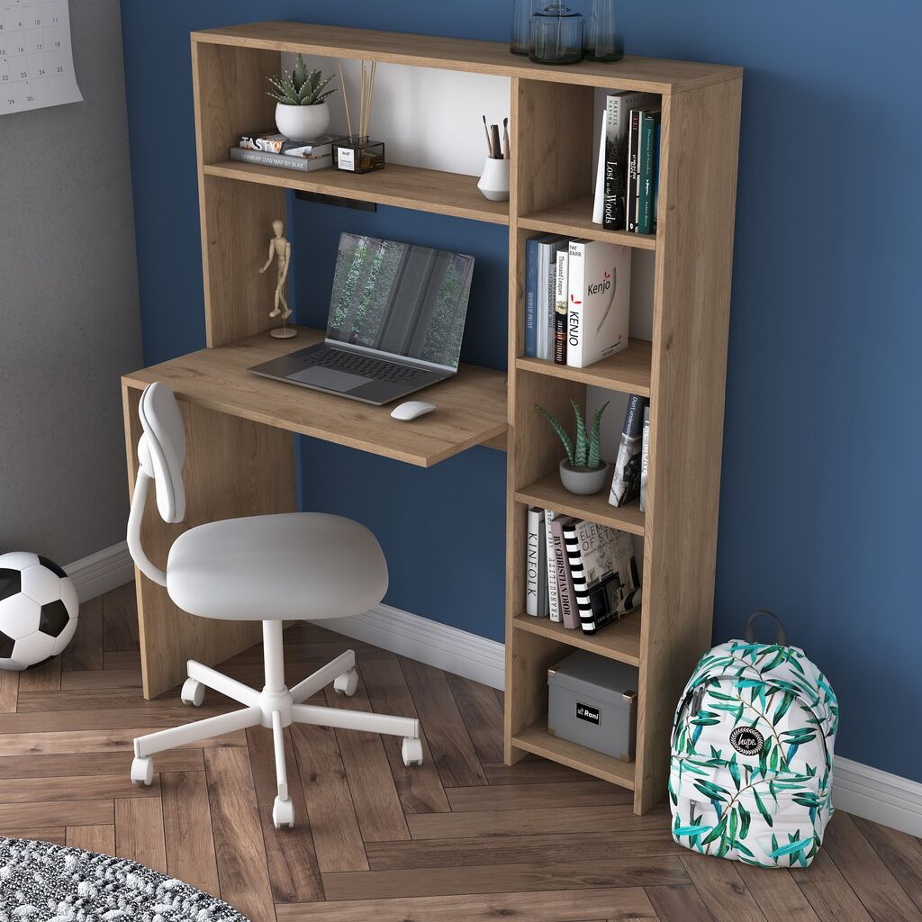 Hanah Home HA104 2025 Radni sto 113,2x141,8x40 cm, Smeđa