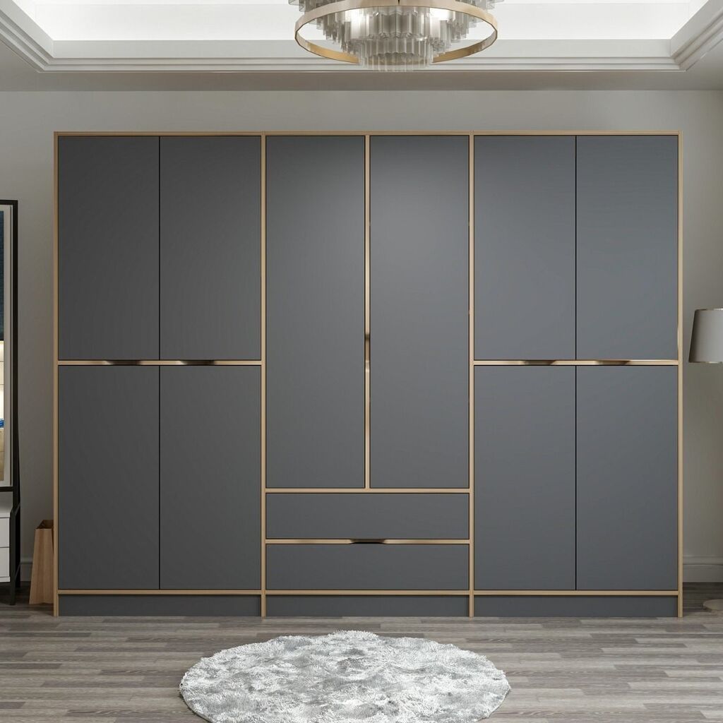 Hanah Home Ormar Elina, 270x210x52cm, Tamno siva
