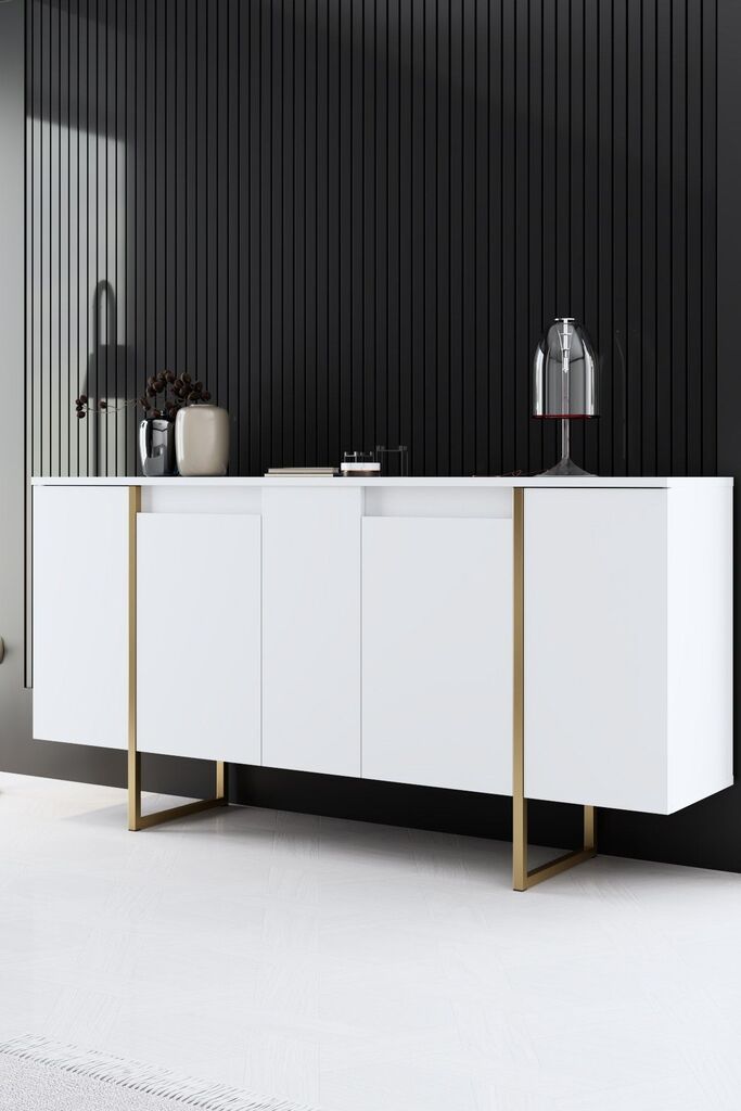 Hanah Home Luxe Komoda, Bijelo-Zlatna