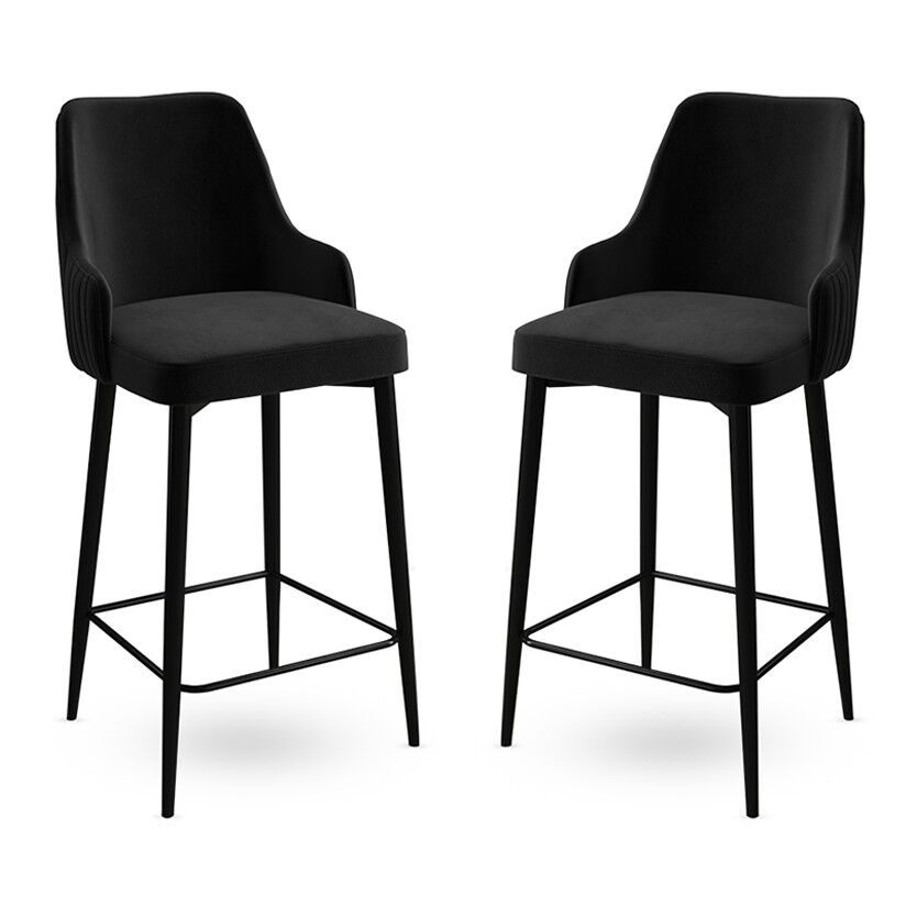 Hanah Home Set od 2 barske stolice crne boje
