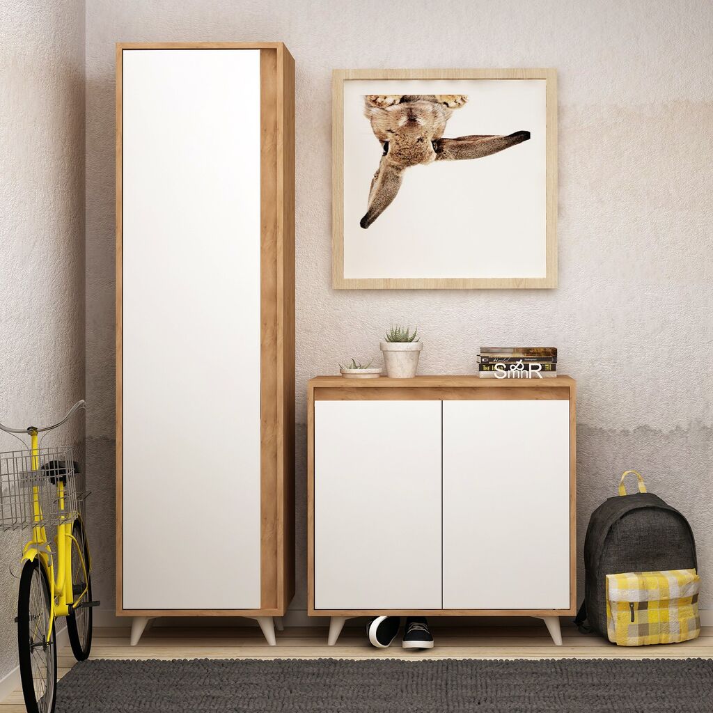 Hanah Home Omninde prodavnica obuće, smeđe-bijela