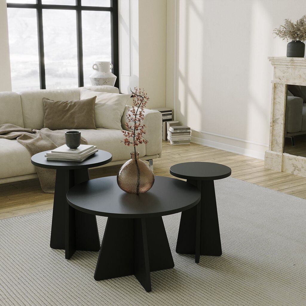 Hanah Home Club sto Mushroom 3 60x40x60cm Crni