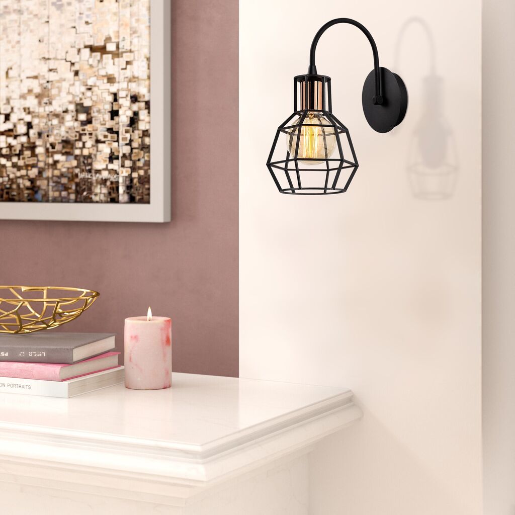 Opviq Zidna lampa E27 Grlo, Crno-bronzana