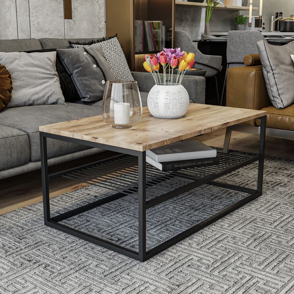 Hanah Home Klub sto Asude 95x43x55cm Hrast-Crni