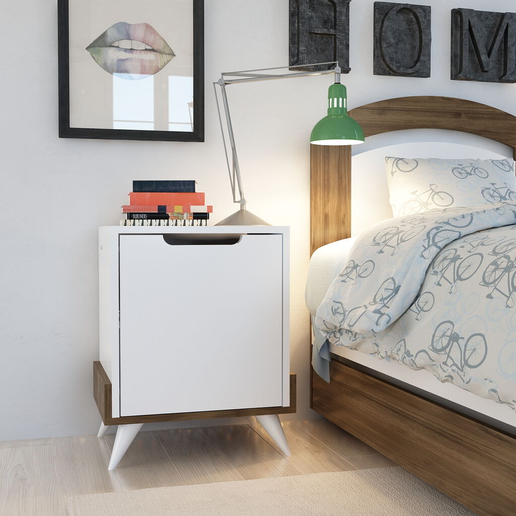 Hanah Home Noćni ormarić Monzana 48,6x60x35cm Orah