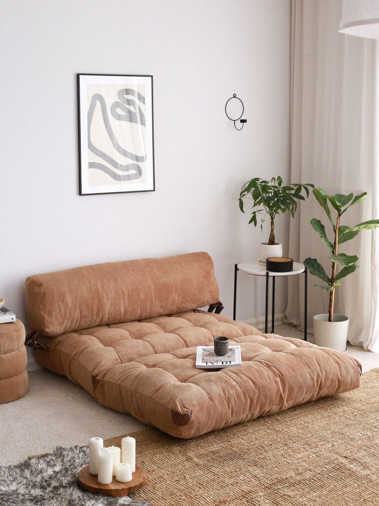 Atelier del Sofa na rasklapanje, dvosjed, Fold Velvet 2, 120x24x75cm, boja kamile