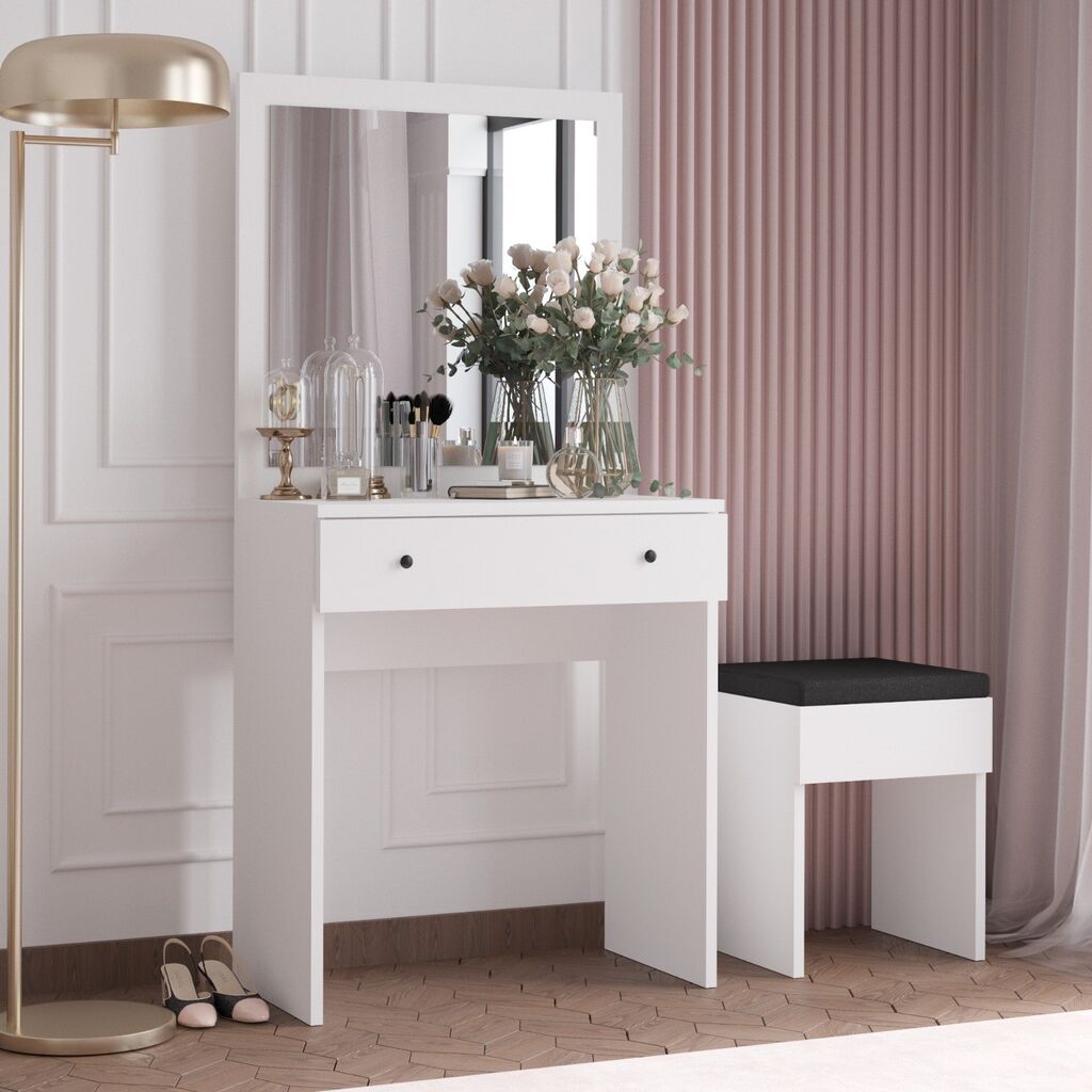 Hanah Home Stol za šminkanje 65x139x35cm Bijeli