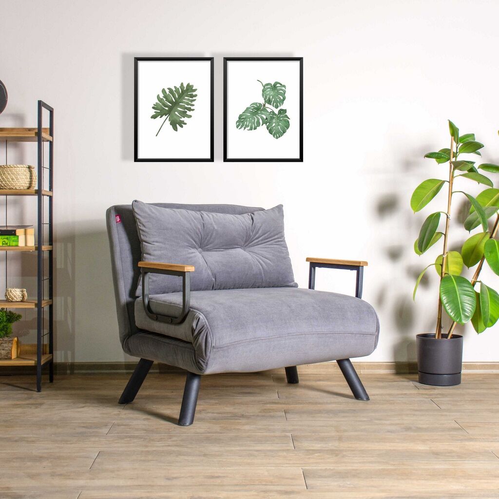 Atelier del Sofa Sofa na razvlačenje Sando Single, siva