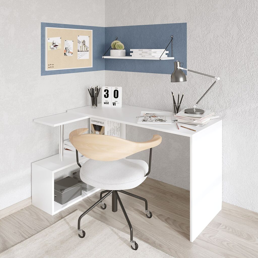 Hanah Home Gelincik Bijeli radni sto 130x74x109cm, Bijela