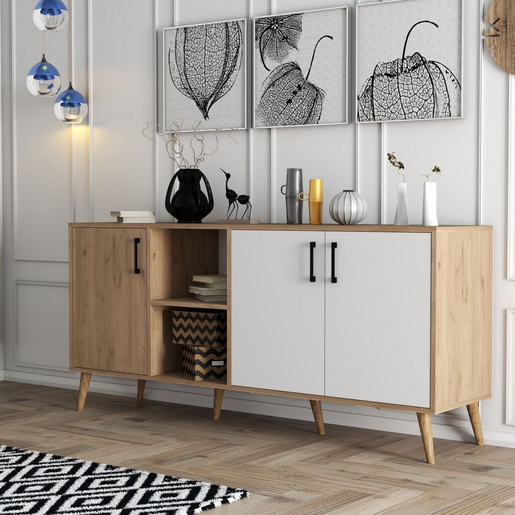 Hanah Home Komoda Exxen 180x80x45cm Hrast-Bijela