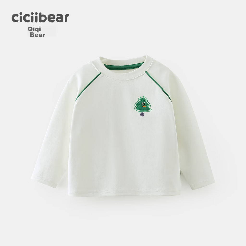 Ciciibear Majica dugih rukava za dečake, Bela