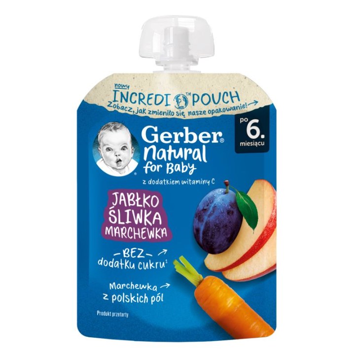 Gerber Pauč Jabuka, šljiva, šargarepa 80g