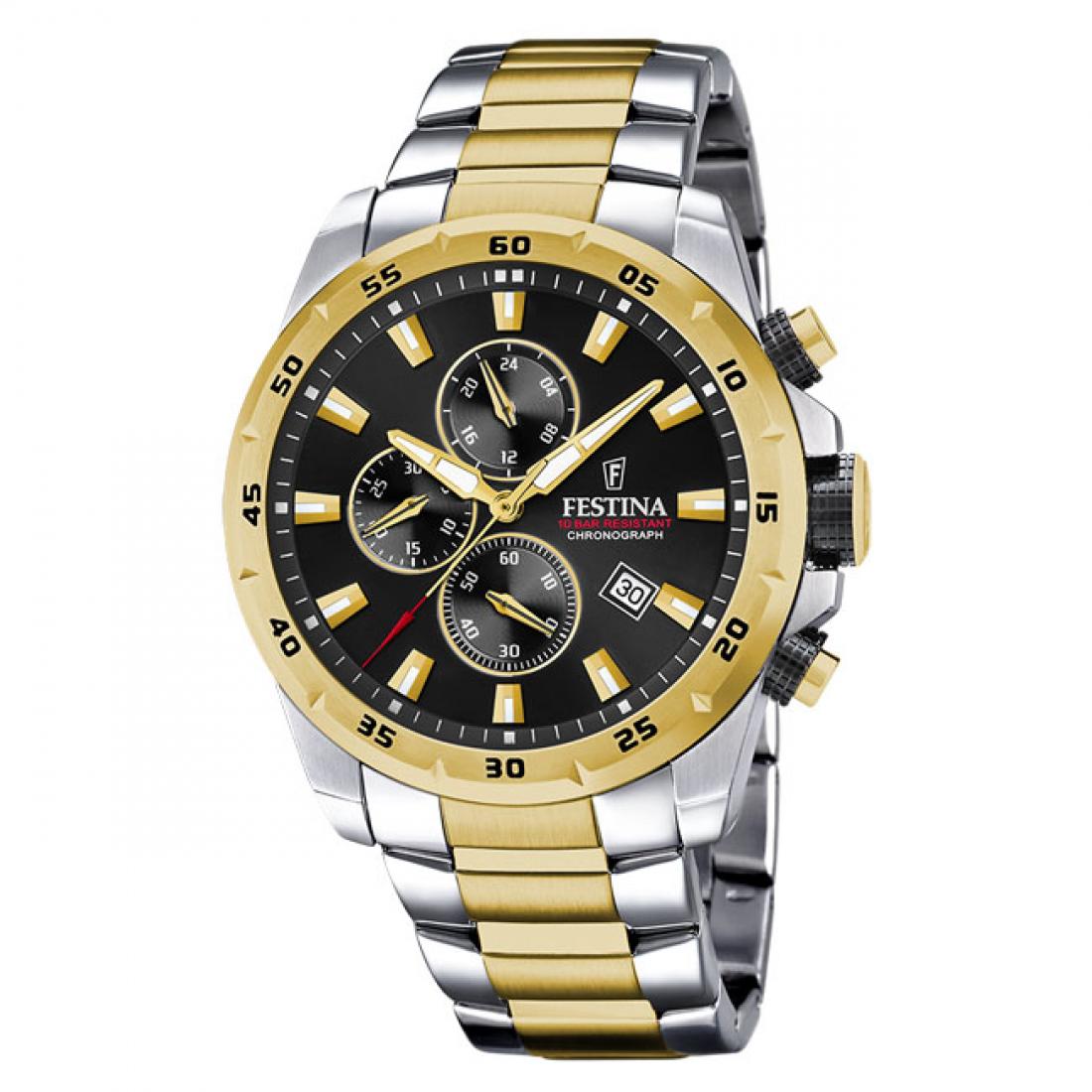 FESTINA Muški ručni sat F20562/4, Kvarcni mehanizam, Crno kućište, Srebrne boje