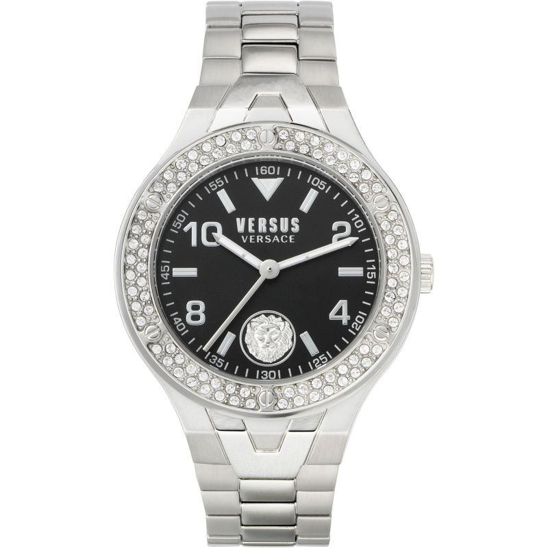 VERSUS VERSACE Ženski ručni sat VSPVO0520, Kvarcni mehanizam, Crno kućište, Srebrne boje