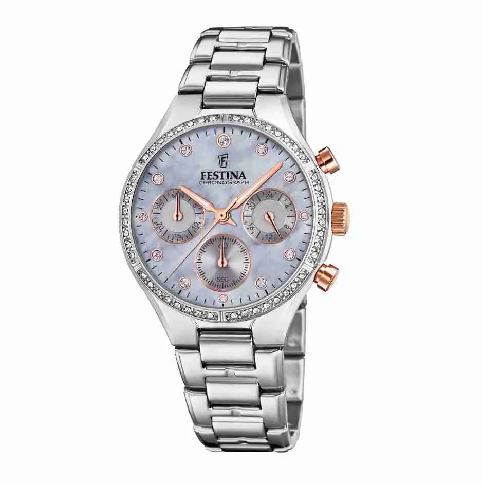 FESTINA Ženski ručni sat F20401/3, Kvarcni mehanizam, Ljubičasto kućište, Srebrne boje