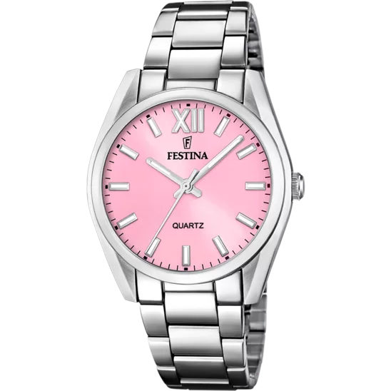 FESTINA Ženski ručni sat F20622/M, Kvarcni mehanizam, Roze kućište, Srebrne boje