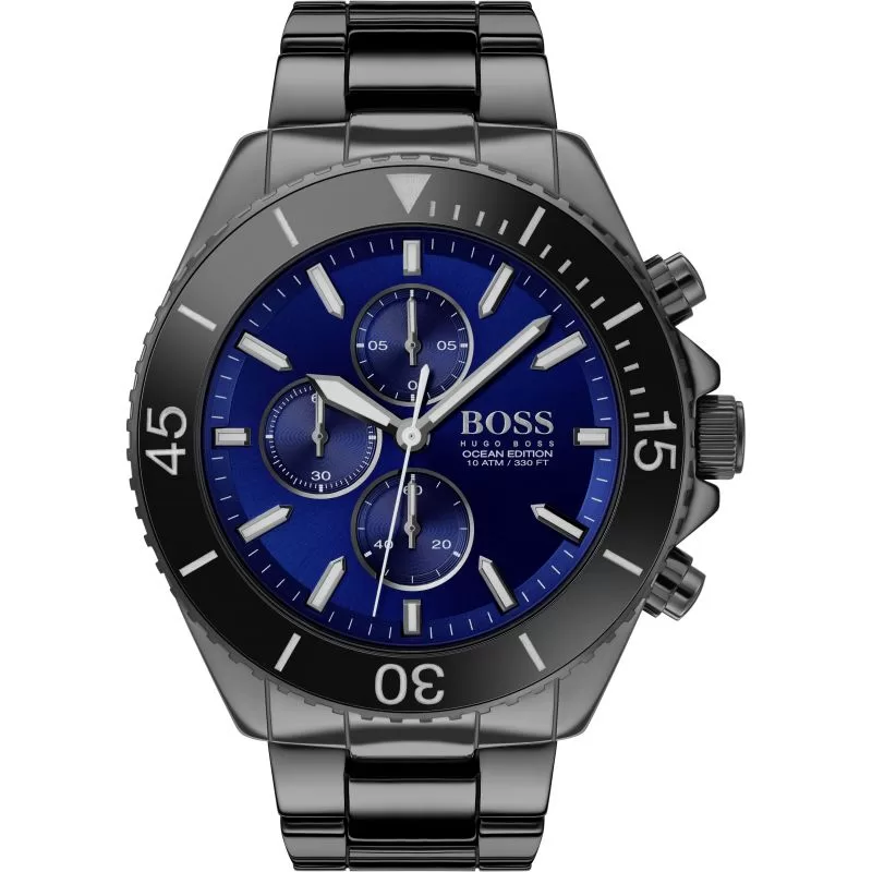 HUGO BOSS Muški ručni sat HB1513743, Kvarcni mehanizam, Plavo kućište, Crni