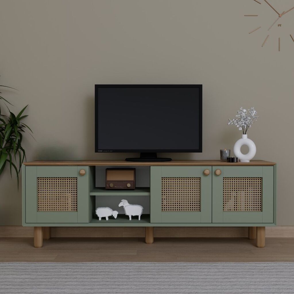 Hanah Kućna TV komoda, boemski stil, 1600-142, 160x56x40 cm, zelena