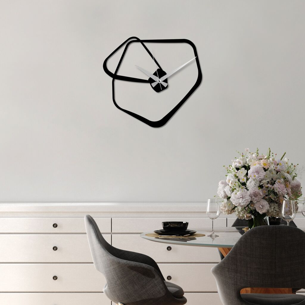 Zidni sat Wallity 49x45cm Crni