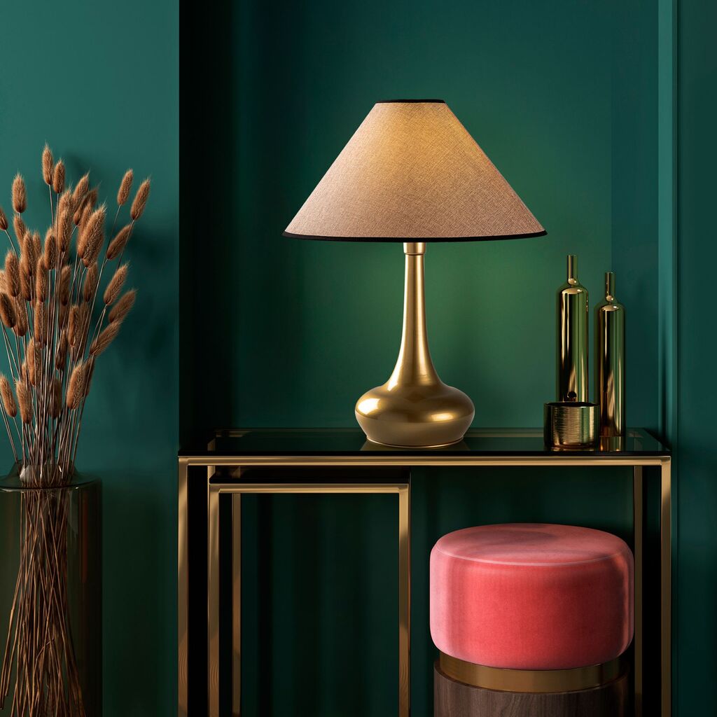 Opviq Stona lampa Luna-15257, 50x50x63 cm, IP20, Zlatno-smeđa boja