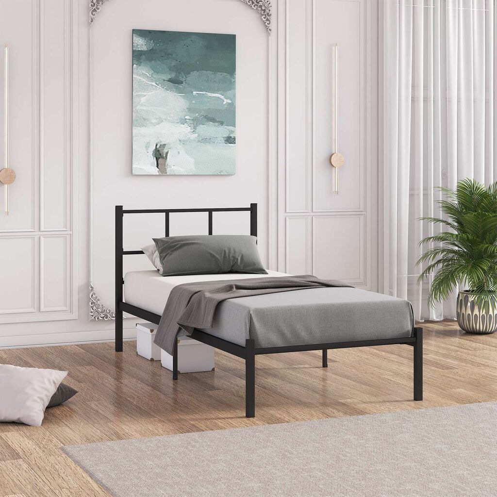 Okvir kreveta Hanah Home Cemre, 90x190 cm, crni