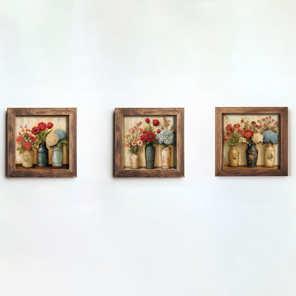 Wallity slika UKZM064, 3 dijela, 16 x 16 x 2 cm