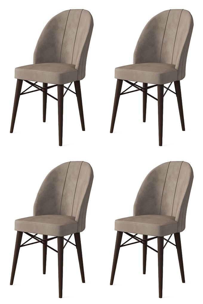 Hanah Home Ritim set stolica, 44x96x42 cm, 4 dijela, Smeđe-smeđa