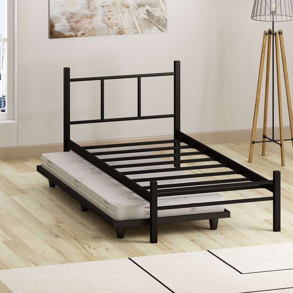 Hanah Home Okvir kreveta Yavrulu, 80x180 cm, Crna