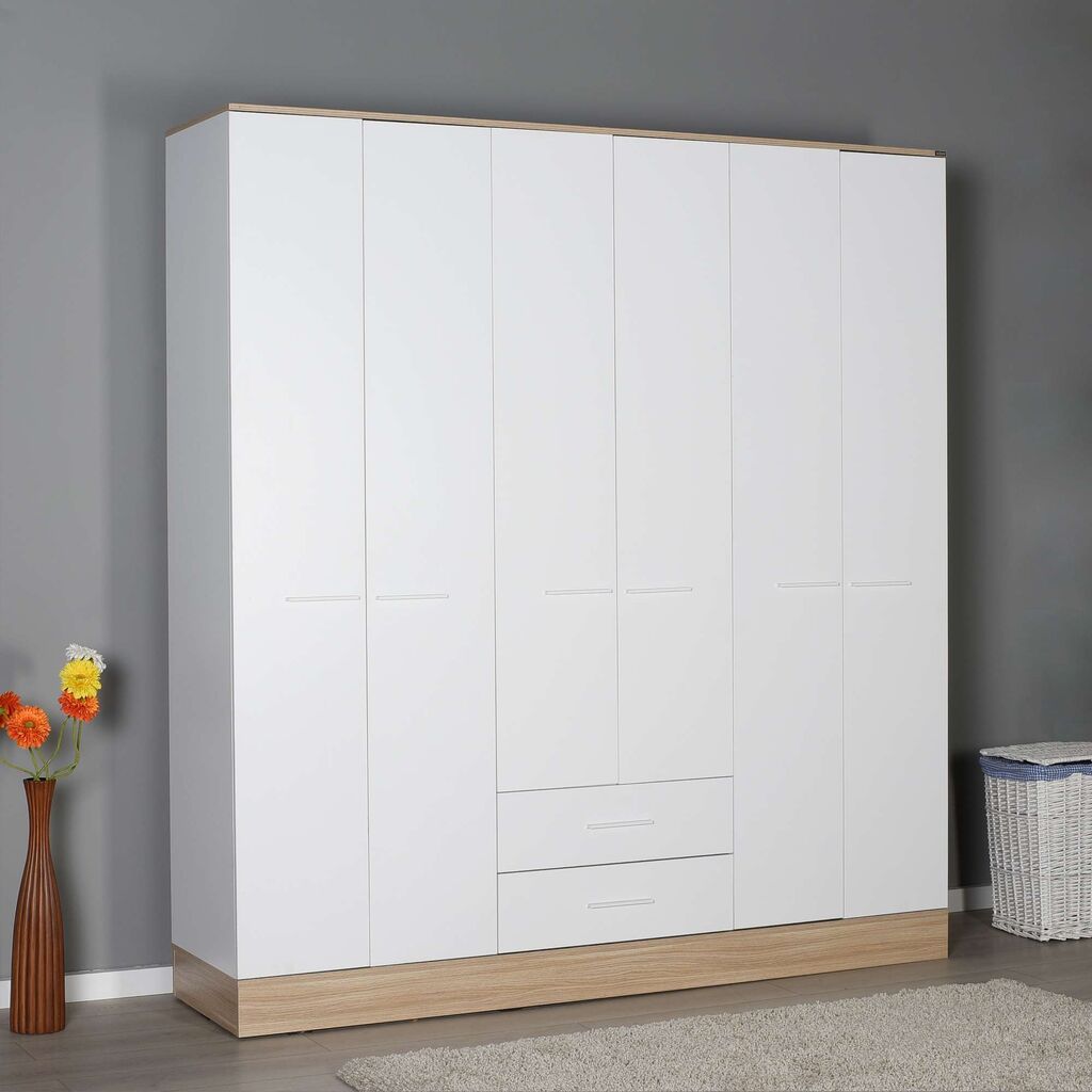 Hanah Home Podloga za ormar 6, 224x206x52 cm, Bijela