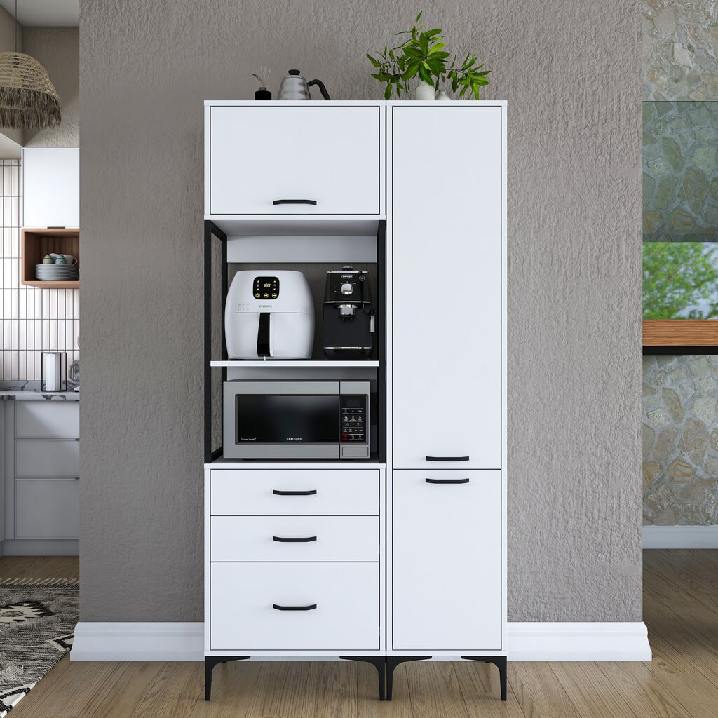 Hanah Home Višenamjenska komoda JE143-3113, 100 x40 x198,6 cm, Bijela
