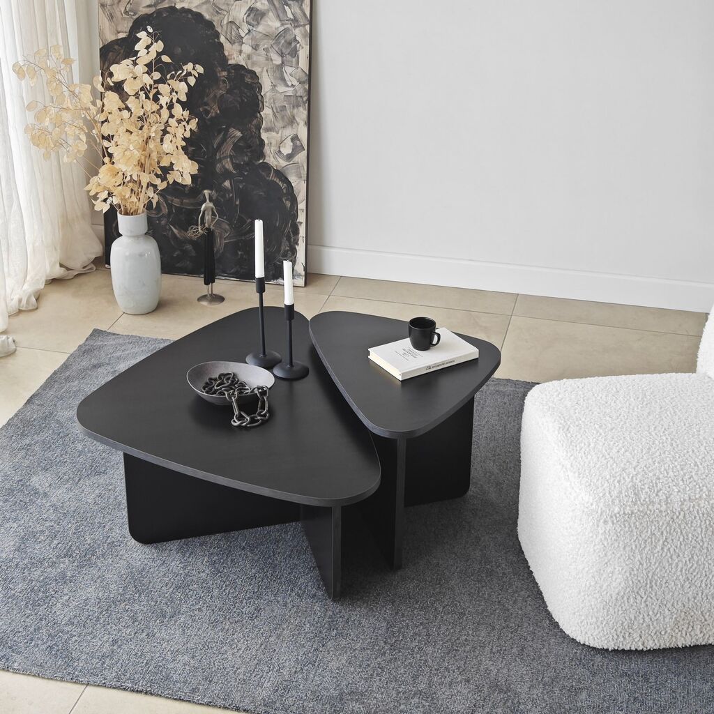 Hanah Home Ballare set klub stolova, 2 dijela, crni
