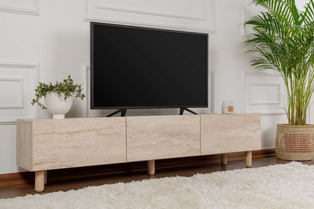 Hanah Kućna TV komoda Alvin, 180x42x31,4 cm, Siva