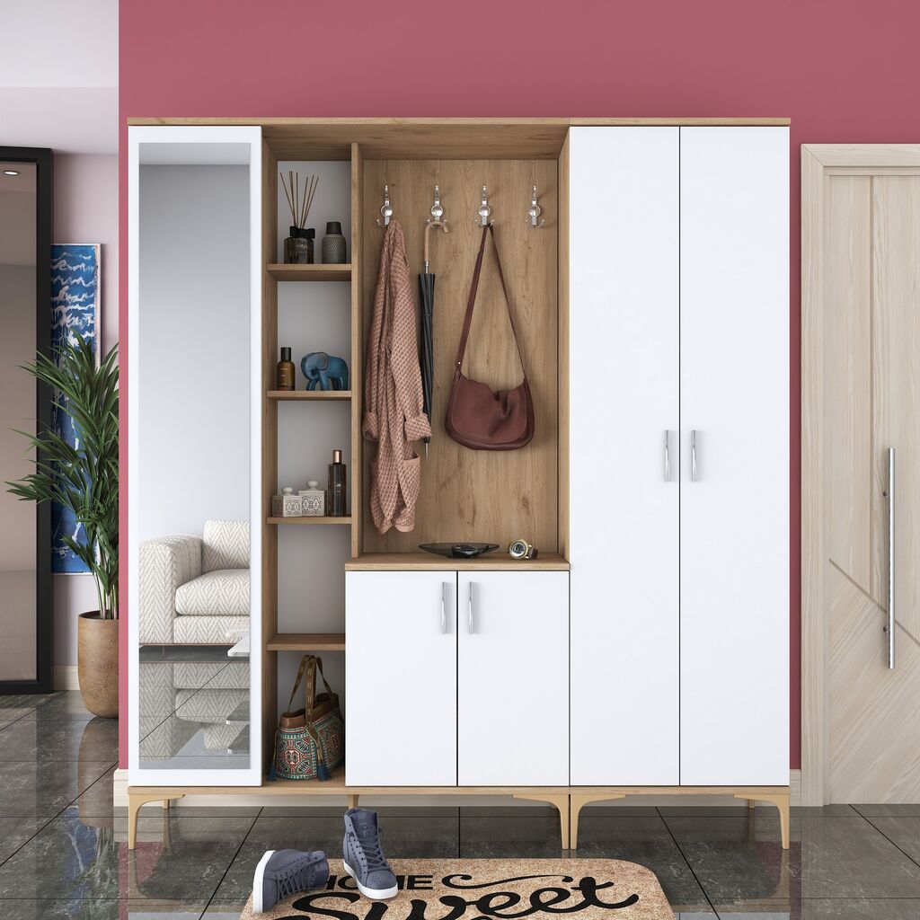 Hanah Home Set za hodnik EA129-2797, 180x37,5x198,6 cm, Bijela