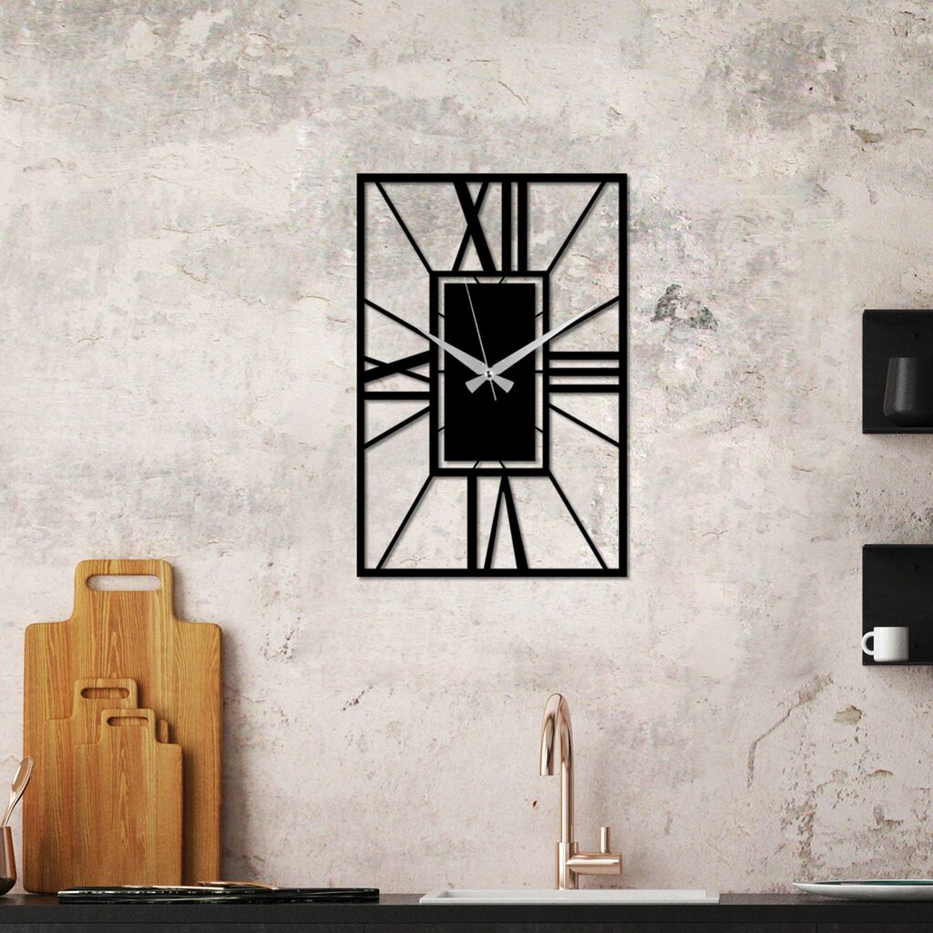 Wallity Zidni sat Prugasti, 49x33 cm, Crni