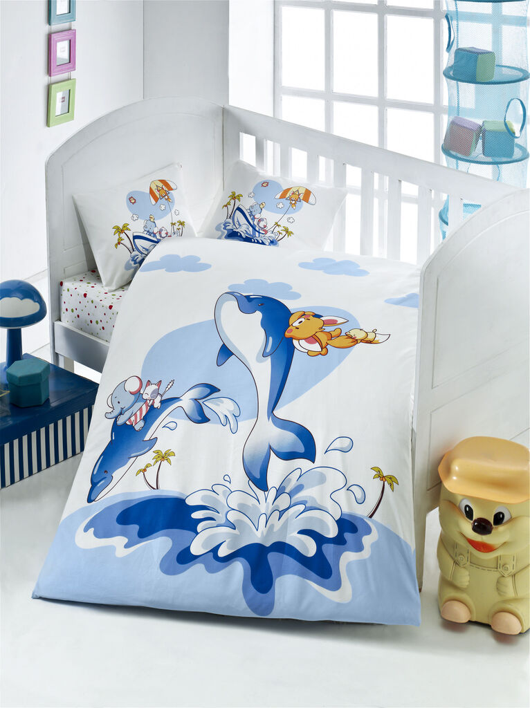 L'essentiel Maison Posteljina za bebe Ocean, 100x150 cm, Plava