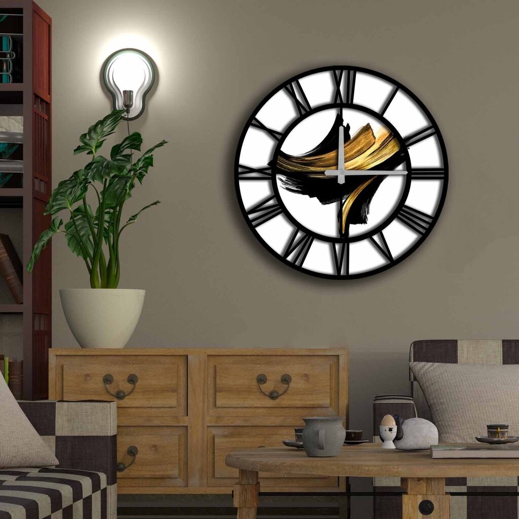 Zidni sat Wallity MDF 50cm šareni