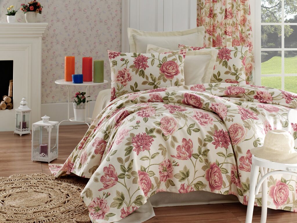 L'essentiel Maison Set Prekrivač za bračni krevet Care, 200x235cm, roze